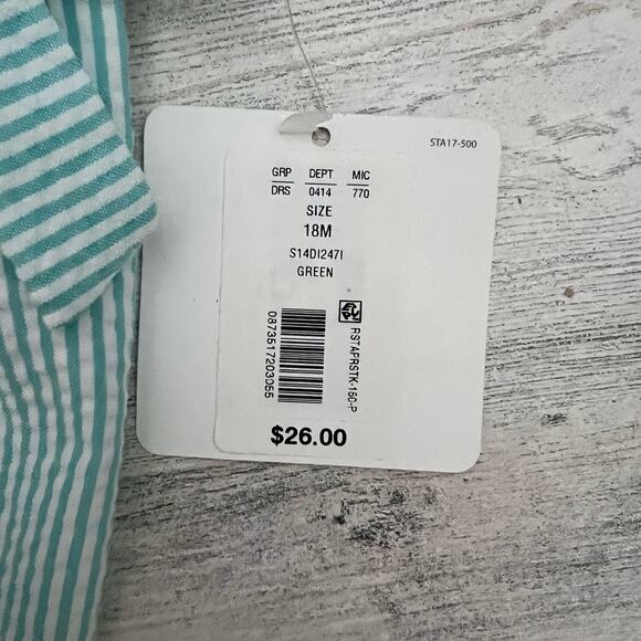 Starting Out Baby Girls 18M Watermelon Seersucker Dress Set Bloomers Bow New - Picture 7 of 9